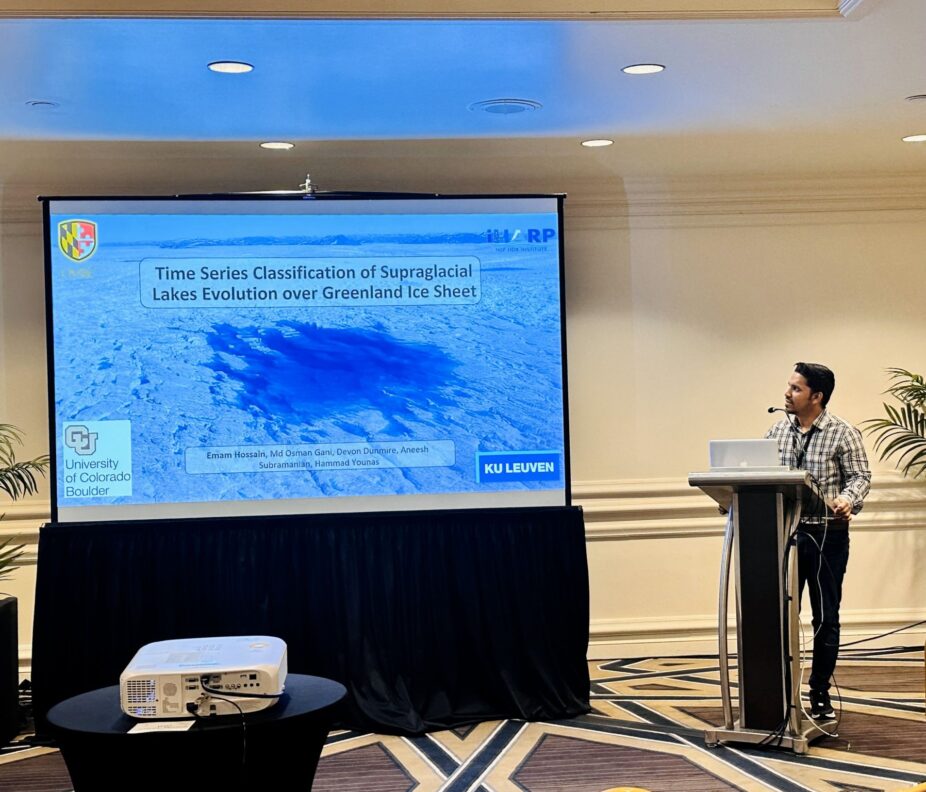 Emam Hossain presented our paper “Time Series Classification of Supraglacial Lakes Evolution over the Greenland Ice Sheet” at ICMLA 2024